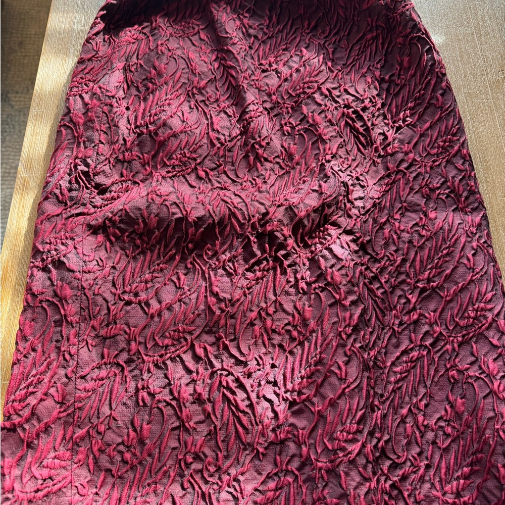 Lafayette 148 Red Silk Detailed Skirt Size 6/4